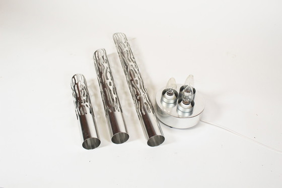 Image 1 of 1X unieke vintage toorts gesneden Brutalistische tafellamp