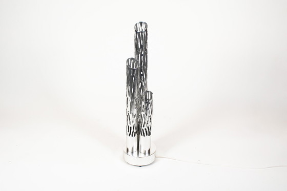 Image 1 of 1X unieke vintage toorts gesneden Brutalistische tafellamp