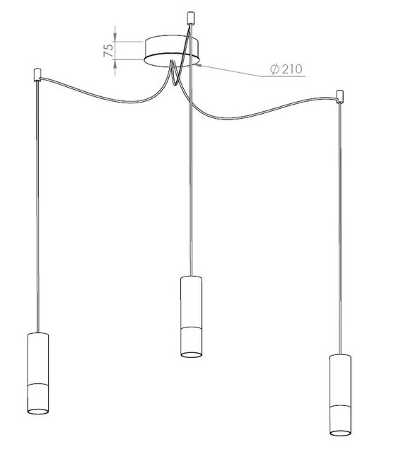 Image 1 of Q tube trio hanglamp (met 3 'tubes')