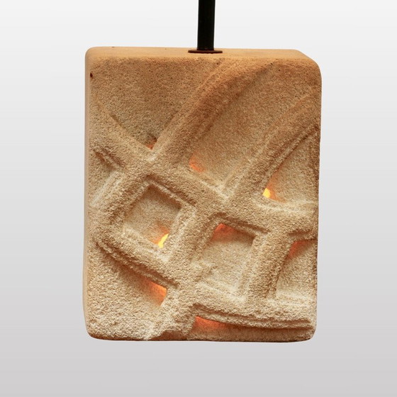 Image 1 of Vintage lamp met gebeeldhouwde decoratie van Albert Tormos, Frankrijk 1970