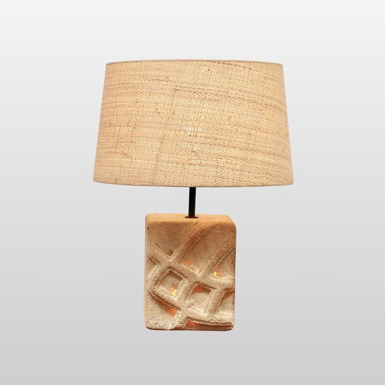 Image 1 of Vintage lamp met gebeeldhouwde decoratie van Albert Tormos, Frankrijk 1970