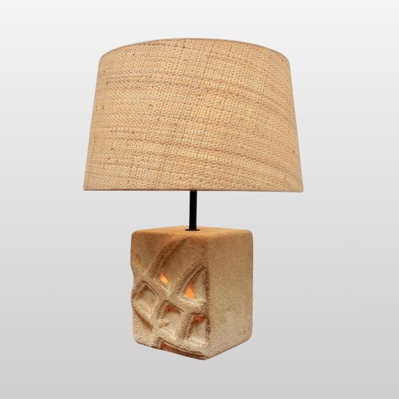 Image 1 of Vintage lamp met gebeeldhouwde decoratie van Albert Tormos, Frankrijk 1970