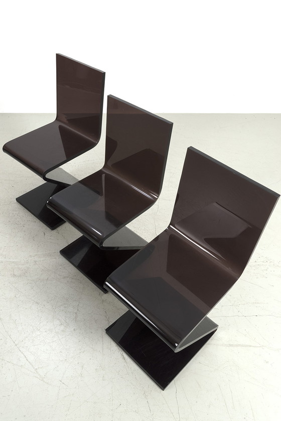 Image 1 of 3x Vintage plexiglazen Z-stoelen, set