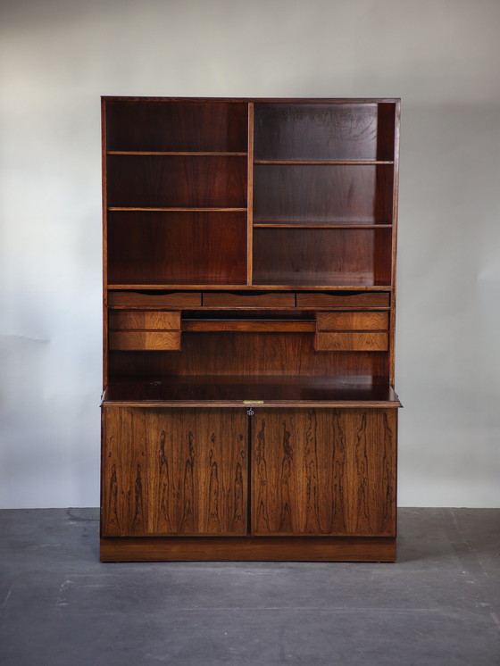 Image 1 of Omann Jun secretaire boekenkast palissander 1960s