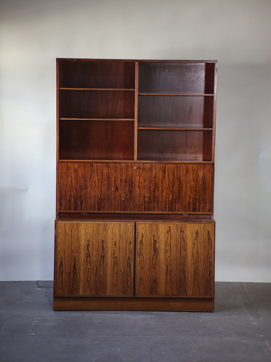 Image 1 of Omann Jun secretaire boekenkast palissander 1960s