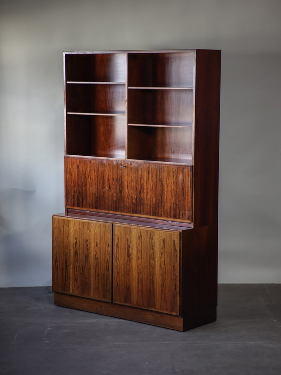 Image 1 of Omann Jun secretaire boekenkast palissander 1960s