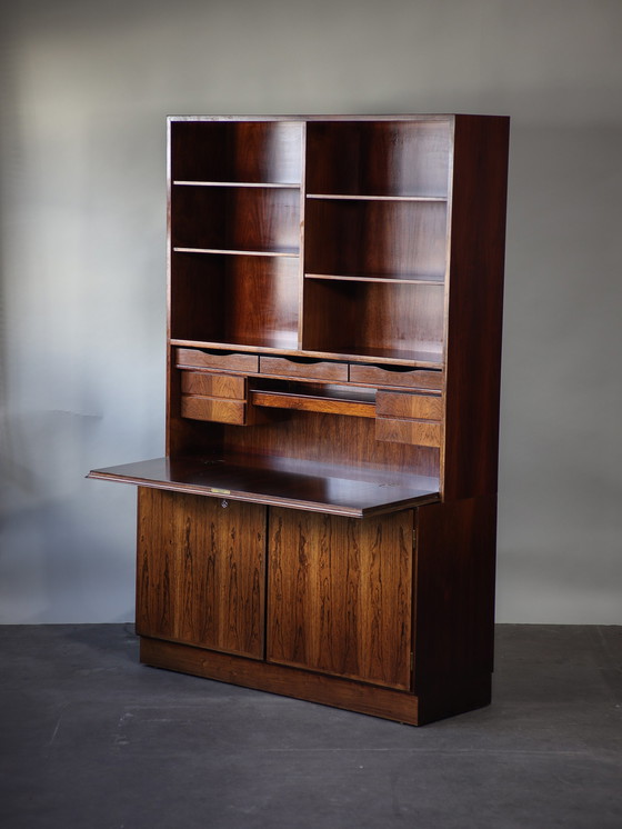 Image 1 of Omann Jun secretaire boekenkast palissander 1960s