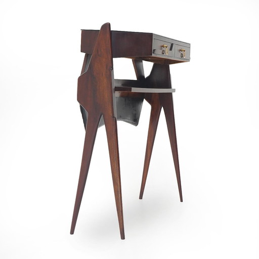 Console met zwart glazen blad, 1950S