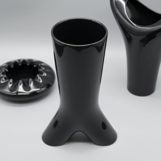 Image 1 of Rosenthal Studio Linie Glossy Porcelaine Noire Spirit Vaas Trio By Platt & Young