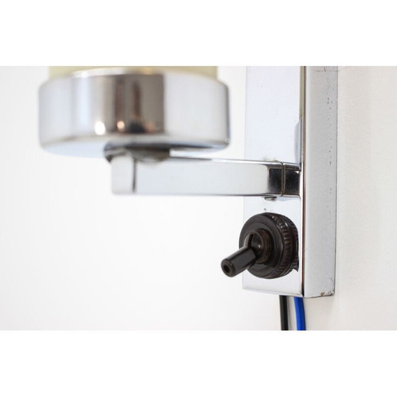 Image 1 of Vintage wandlamp van glas en metaal, Tsjecho-Slowakije 1930