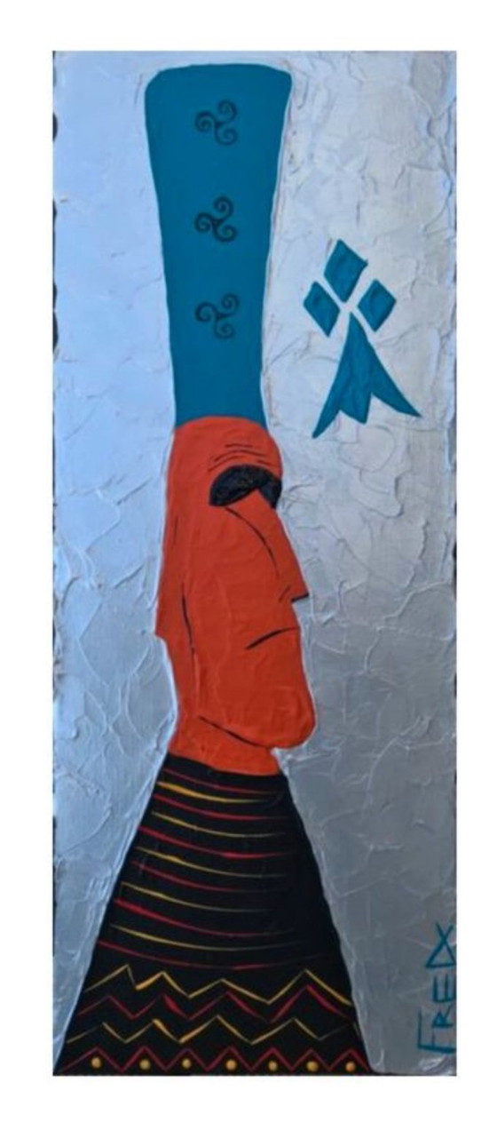 Image 1 of Moai. Acryl door Frédéric Cadiou