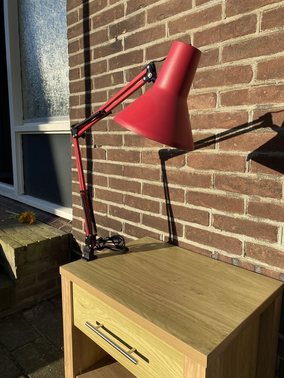 Image 1 of Zeldzame Vintage Rode Hcf Denmark Architect Lamp