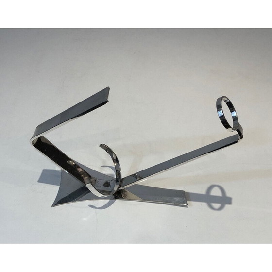 Image 1 of Vintage art deco verzilverde flessenhouder, Frankrijk 1930