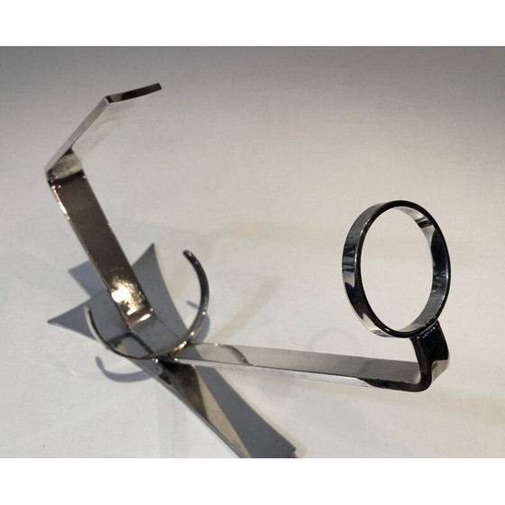 Image 1 of Vintage art deco verzilverde flessenhouder, Frankrijk 1930