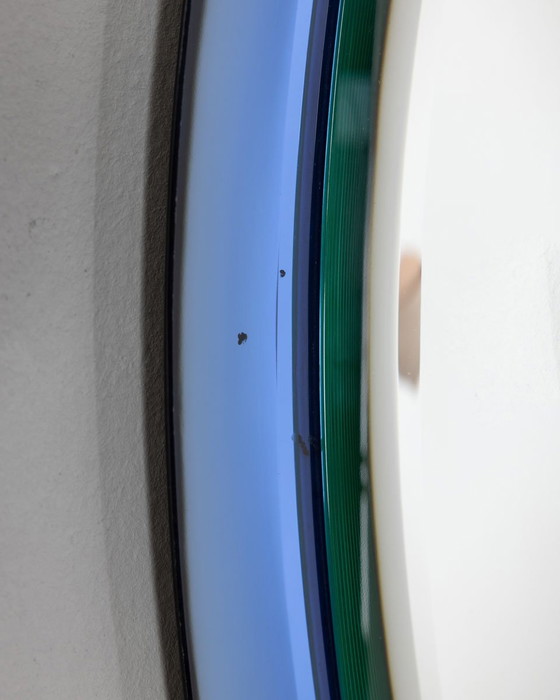 Image 1 of Vintage 70s spiegel in blauw kristal ontwerp A.Lupi voor Cristal Luxor van Antonio Lupi, 1970