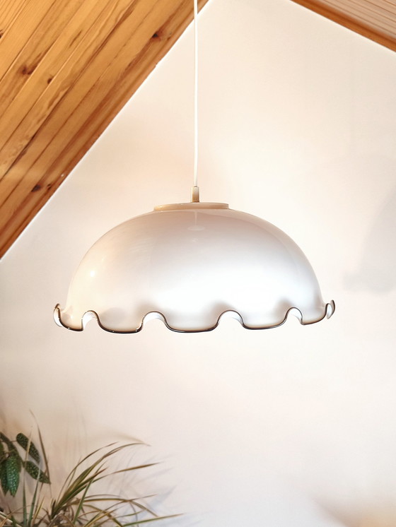 Image 1 of Vintage Opaline glazen lampenkap uit de jaren 70