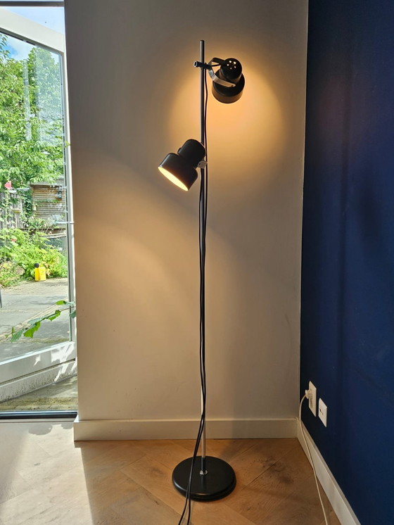 Image 1 of Erstelbare Vintage Staande Vloerlamp, Chroom Met Zwarte Spots. 1970’S