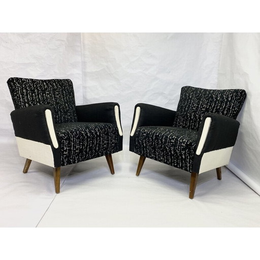 Paar vintage kubusvormige fauteuils, Duitsland 1960