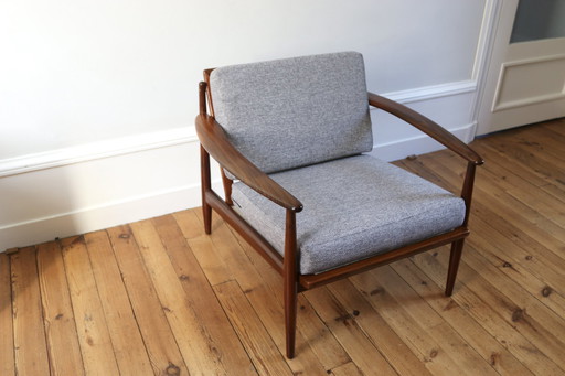 Vintage Scandinavische teakhouten fauteuil Grete Jalk 1960