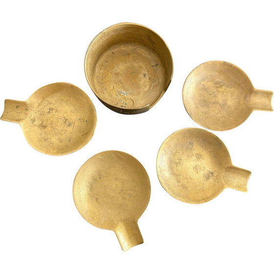Image 1 of Set van 5 vintage messing asbakken, 1970