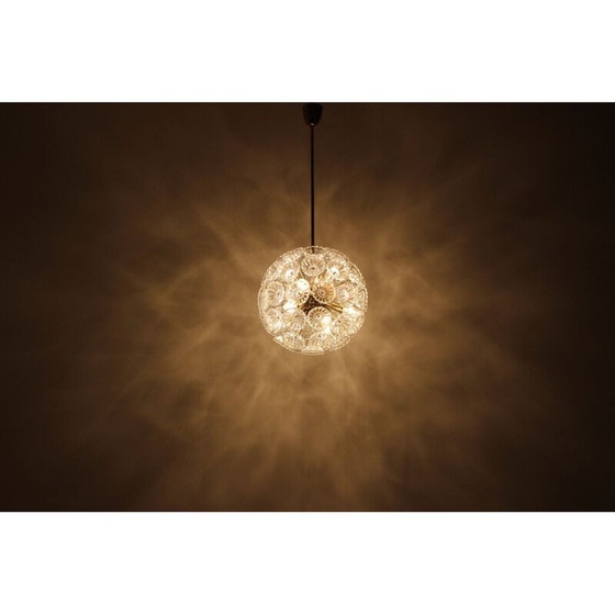 Image 1 of Vintage messing kroonluchter van Kamenický Šenov voor Preciosa, Tsjecho-Slowakije 1970