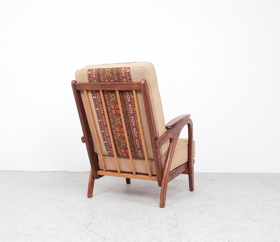 Image 1 of Vintage Teak Houten Lounge Stoel Jaren 50