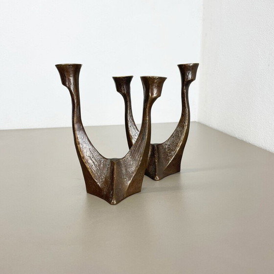 Image 1 of Paar vintage bronzen kandelaars van Michael Harjes, Duitsland 1960