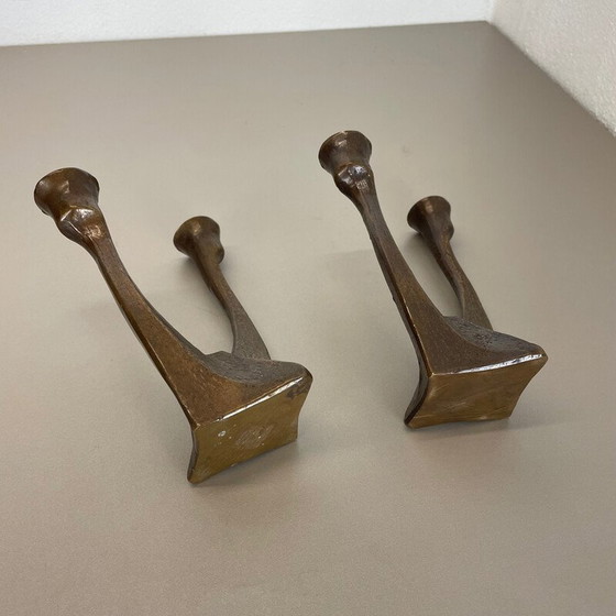 Image 1 of Paar vintage bronzen kandelaars van Michael Harjes, Duitsland 1960