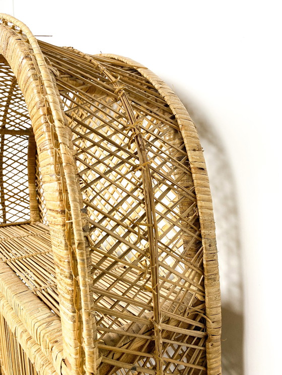 Image 1 of Vintage rotan rieten boogkast met deurtjes