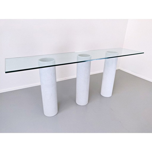 Vintage console met glazen blad, Italië