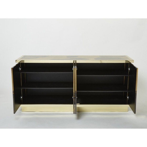 Image 1 of Vintage geoxideerd messing dressoir van Isabelle en Richard Faure voor Maison Honoré, 1970