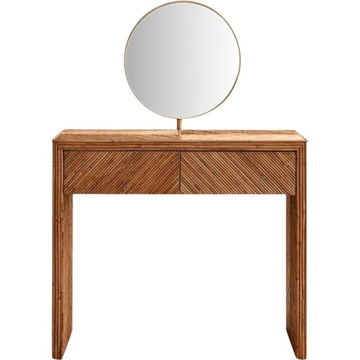 Vintage eigentijdse kaptafel van bamboe en glas, Italië