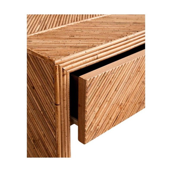 Image 1 of Vintage eigentijdse kaptafel van bamboe en glas, Italië