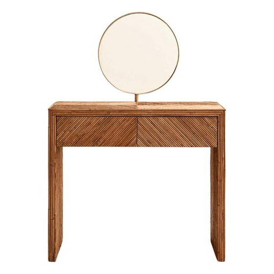 Image 1 of Vintage eigentijdse kaptafel van bamboe en glas, Italië