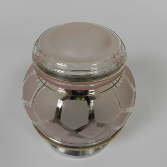 Image 1 of Art deco plafondlamp met glazen kap, jaren 1930