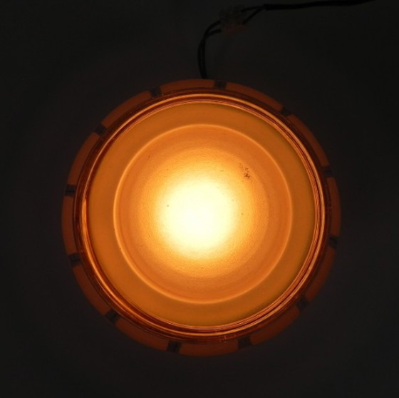 Image 1 of Art deco plafondlamp met glazen kap, jaren 1930