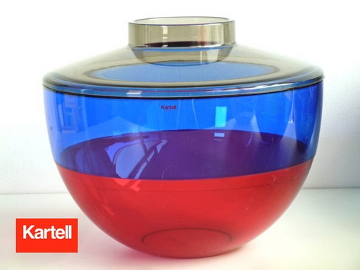 Kartell Shibuya Vaas │ Fruitschaal Smoke-Blauw Kersrood │ Nieuw 