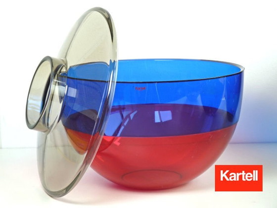 Image 1 of Kartell Shibuya Vaas │ Fruitschaal Smoke-Blauw Kersrood │ Nieuw 