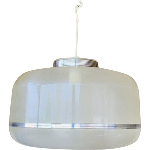 Vintage kunststof chromen hanglamp, 1970-1980