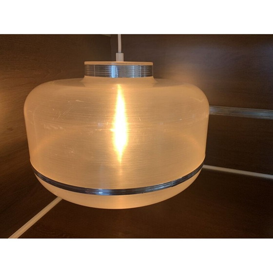 Image 1 of Vintage kunststof chromen hanglamp, 1970-1980