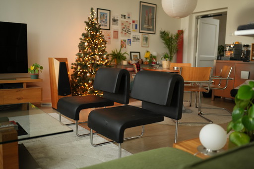 2 Unieke Lounge Stoelen Chroom Mid-Century Design