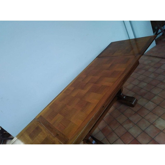 Image 1 of Vintage massief eikenhouten tafel, 1940