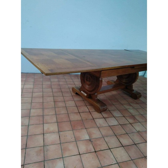 Image 1 of Vintage massief eikenhouten tafel, 1940