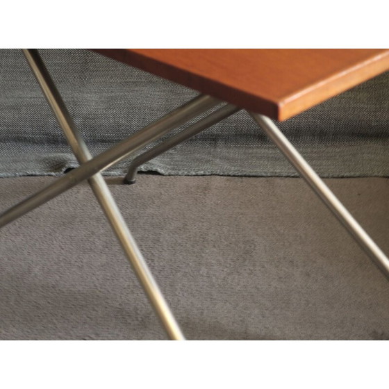 Image 1 of Vintage Deense Teak en Aluminium Verstelbare Tafel 1960