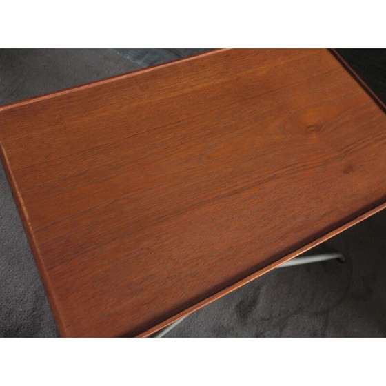 Image 1 of Vintage Deense Teak en Aluminium Verstelbare Tafel 1960