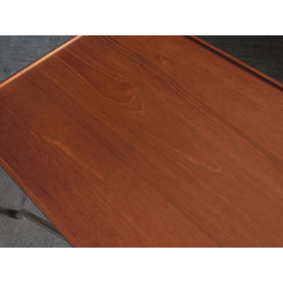 Image 1 of Vintage Deense Teak en Aluminium Verstelbare Tafel 1960