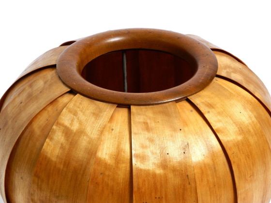 Image 1 of Grote Tsjechische houtfineer driepootlamp uit 1960 van Stanislav Kučera voor Úluv