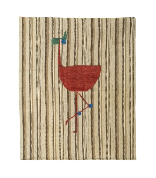 Handgeweven design kelim 155 x 127 cm - Modern en uniek tapijt