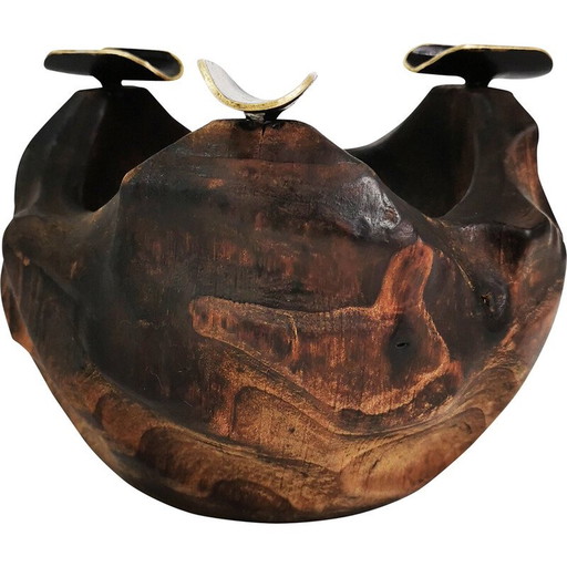 Vintage teakhouten asbak, Denemarken 1960