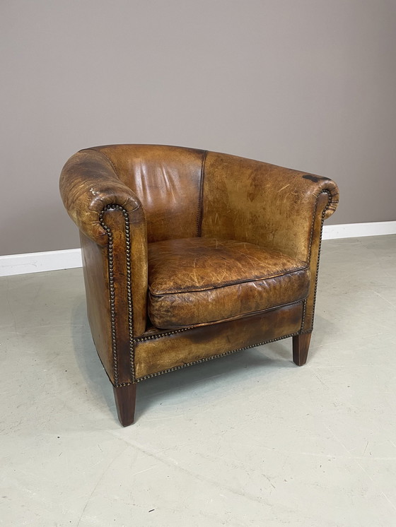 Image 1 of Vintage Schapenleren Clubfauteuil